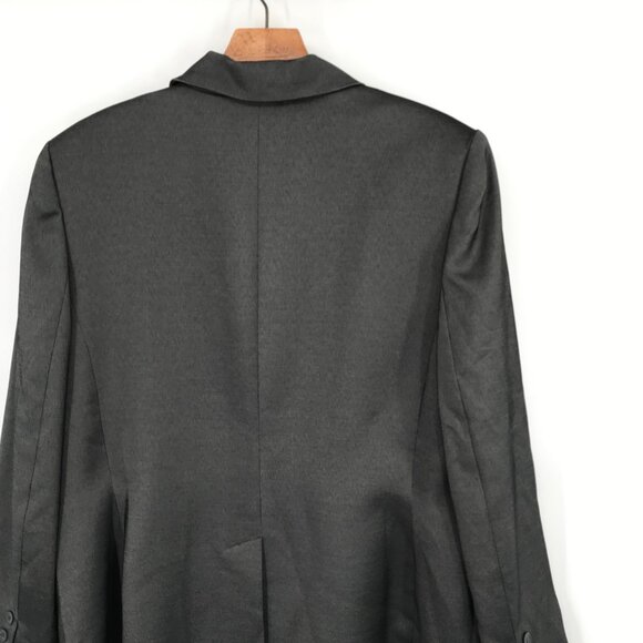 Amanda Smith Women's Stretch Blazer jacket long Dark Gray Size 14 career - Picture 10 of 10